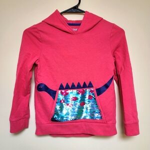 Cat & Jack | Flip Sequins Dinosaur Hoodie Sweatshirt | Girls | M (7/8)